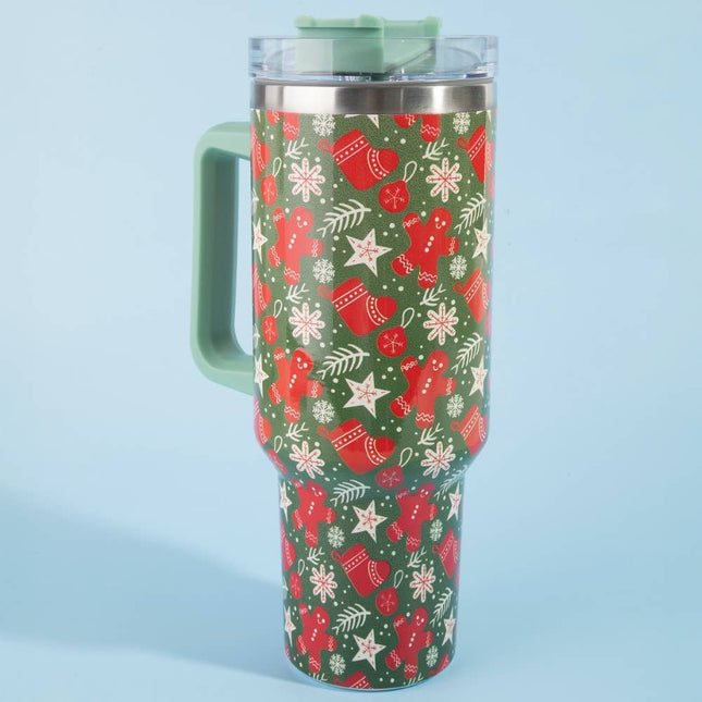 Gingerbread Holiday 40oz Stainless Steel Tumbler