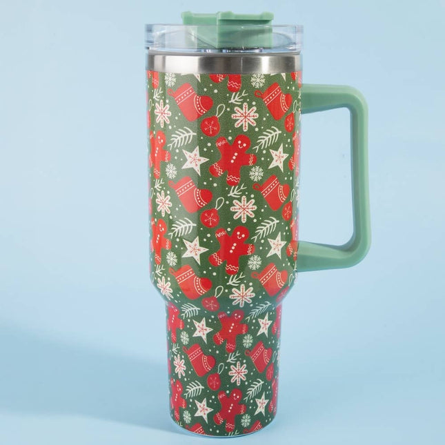 Gingerbread Holiday 40oz Stainless Steel Tumbler